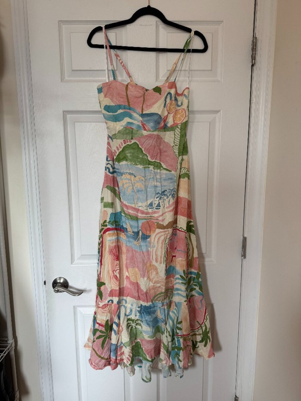 NWT Paper Heart Anthropologie Coastal Tequila Sunrise Maxi Dress Size L